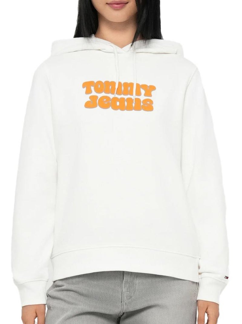 Tommy Hilfiger Dames Sweatshirt Ecru met Logo Ecru - Kiabi