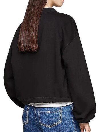 Tommy hilfiger dames sweatshirt met 1/4 rits - zwart