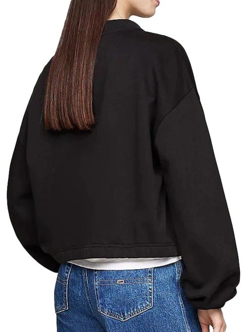 Tommy Hilfiger Dames Sweatshirt met 1/4 Rits - Zwart - Kiabi Tommy Hilfiger Dames Sweatshirt met 1/4 Rits - Zwart - Kiabi