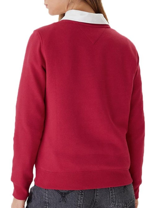Tommy Hilfiger Dames Sweatshirt Roze met Vlaglogo Crewneck - Kiabi