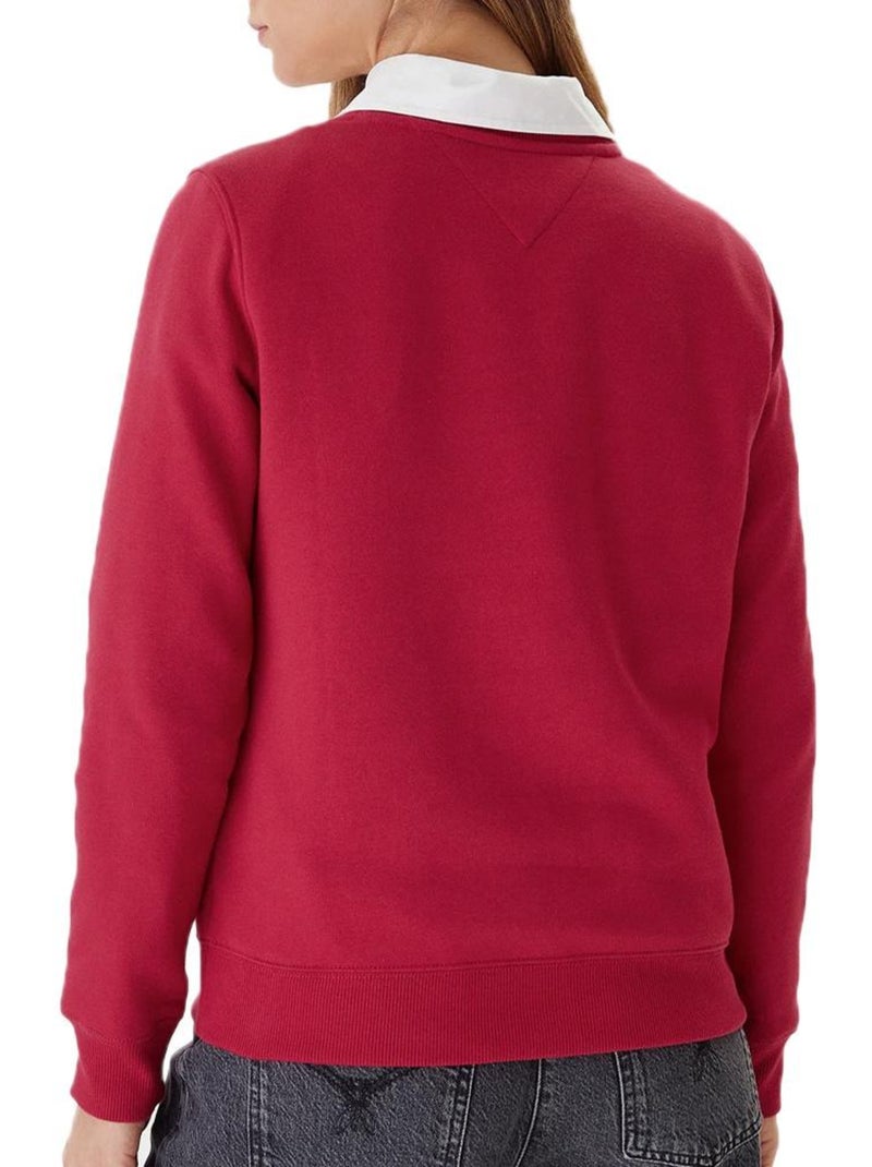 Tommy Hilfiger Dames Sweatshirt Roze met Vlaglogo Crewneck Roze - Kiabi
