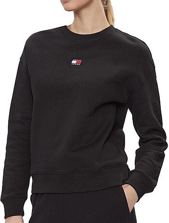 Tommy hilfiger dames sweatshirt wit met badge crewneck