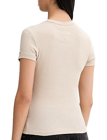 Tommy hilfiger dames t-shirt beige dw0dw21838