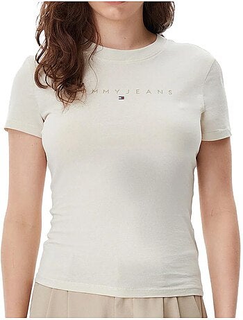 Tommy hilfiger dames t-shirt geel night navy