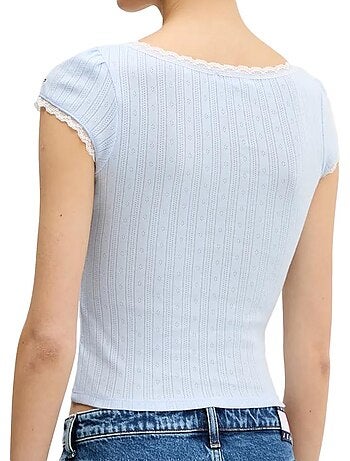 Tommy hilfiger dames t-shirt zwart pointelle