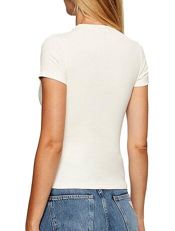 Tommy hilfiger dames t-shirt met roze badge