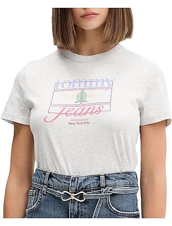 Tommy hilfiger dames t-shirt grijs dw0dw21533