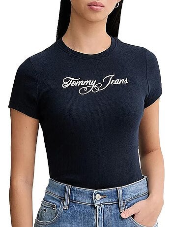 Tommy hilfiger dames t-shirt beige dw0dw21838