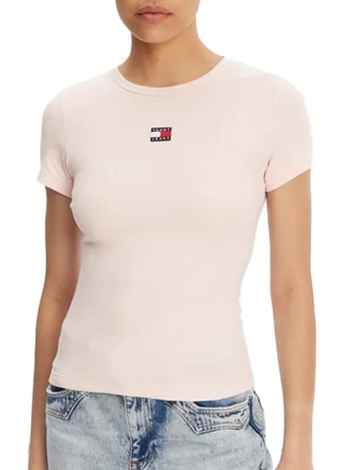 Tommy Hilfiger Dames T-shirt met Roze Badge - Kiabi Tommy Hilfiger Dames T-shirt met Roze Badge - Kiabi