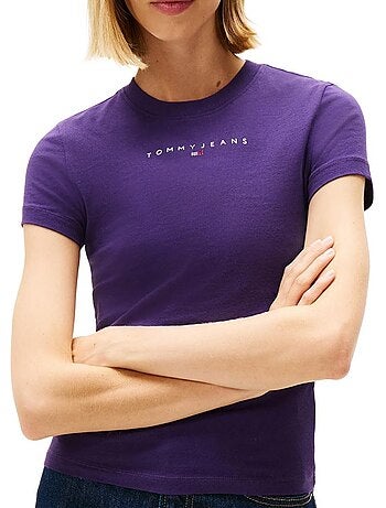 Tommy hilfiger dames t-shirt violet dw0dw21550