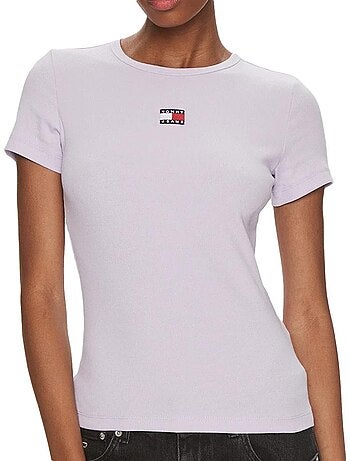 Tommy hilfiger dames t-shirt met roze badge