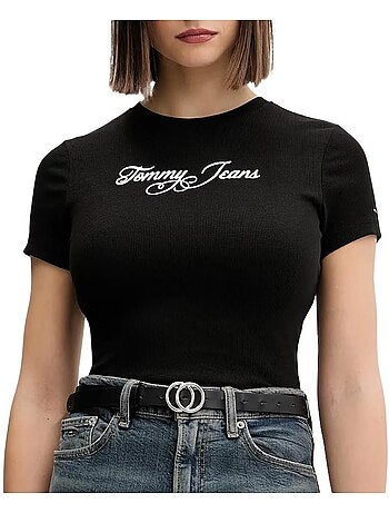 Tommy hilfiger dames t-shirt beige dw0dw21838