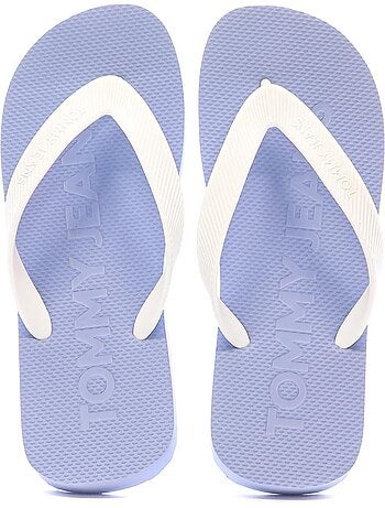 Tommy hilfiger dames teenslippers blauw/wit en0en02447