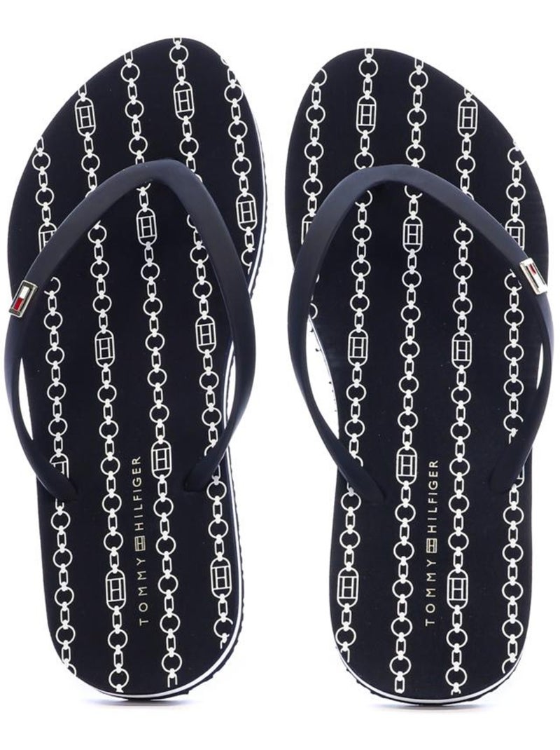 Tommy Hilfiger Dames Teenslippers met Bandje voor Strand Marineblauw - Kiabi