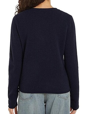 Tommy hilfiger dames trui marineblauw zacht ww0ww43505