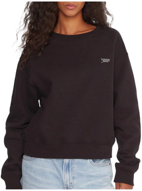 Tommy Hilfiger Dames Zwarte Script Sweater - Kiabi Tommy Hilfiger Dames Zwarte Script Sweater - Kiabi