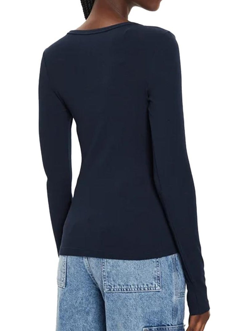 Tommy hilfiger essential dames t-shirt lange mouwen marineblauw Marineblauw - Kiabi
