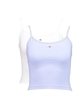Tommy hilfiger essential dames tanktops - 2-pack wit/blauw