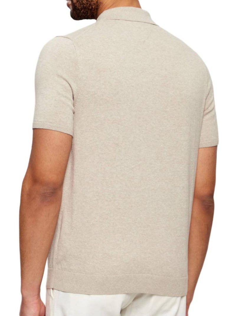 Tommy hilfiger essential katoenen polo voor heren - beige Beige - Kiabi