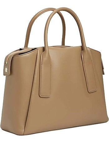 Tommy hilfiger essential satchel camel dames schoudertas