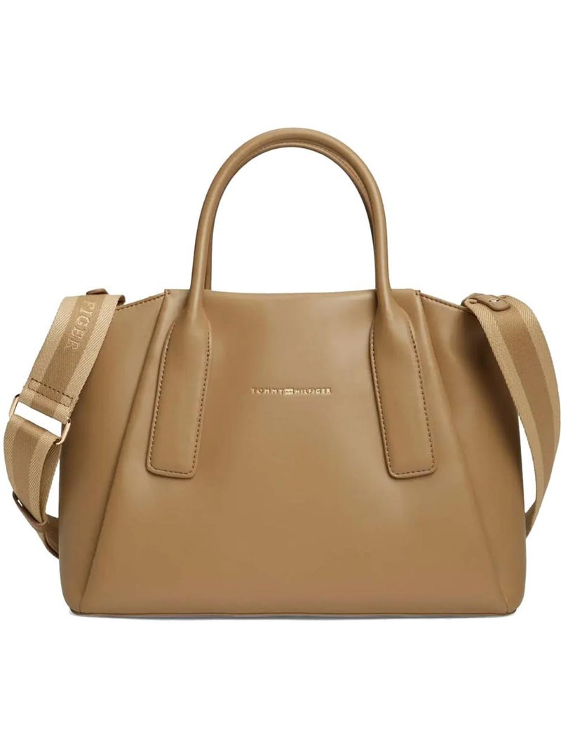 Tommy hilfiger essential satchel camel dames schoudertas Cappuccinobruin - Kiabi