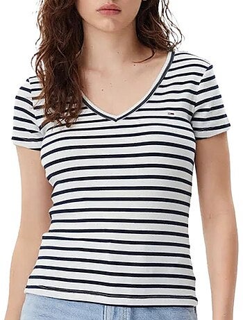 Tommy hilfiger essential t-shirt dames zwart/wit