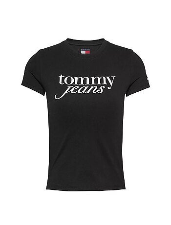 Tommy hilfiger essential zwart t-shirt voor dames