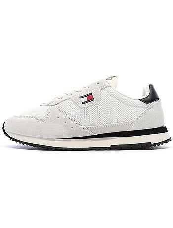 Tommy hilfiger eva runner leren sneakers wit/marine voor heren