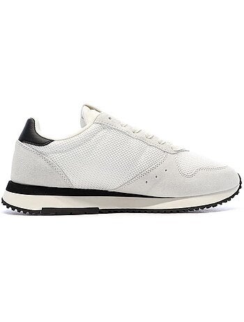 Tommy hilfiger eva runner leren sneakers wit/marine voor heren