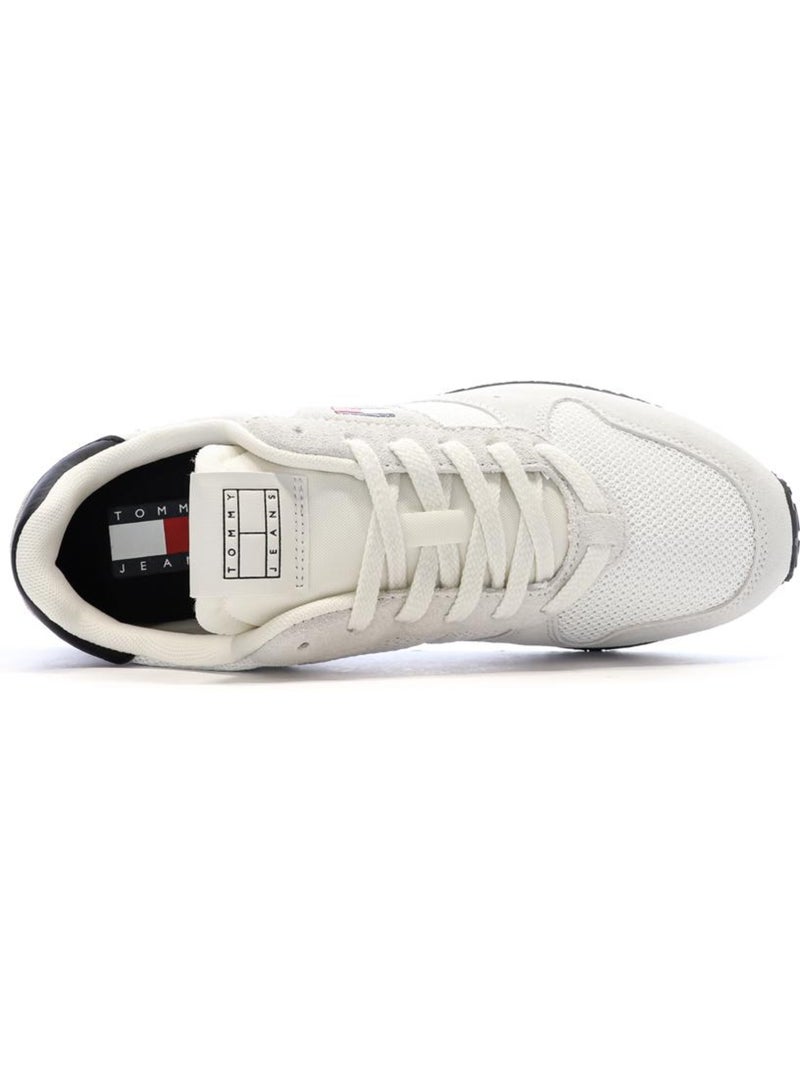 Tommy hilfiger eva runner leren sneakers wit/marine voor heren Wit - Kiabi