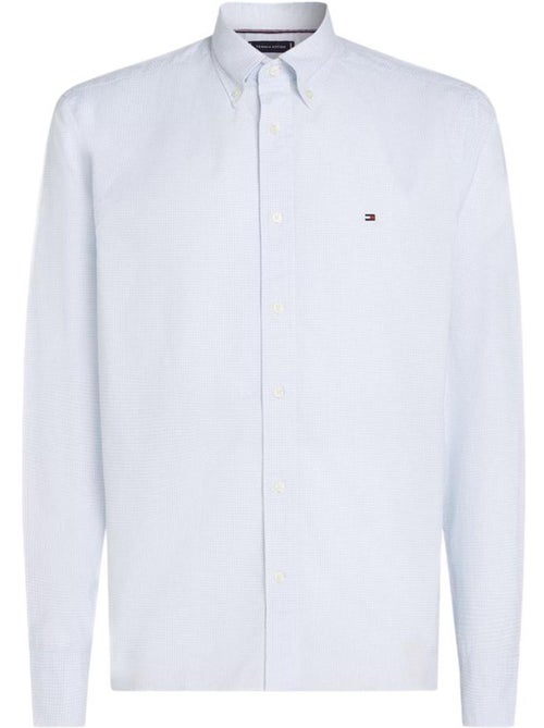 Tommy Hilfiger Flex Heren Overhemd Wit/Lichtblauw - Kiabi Tommy Hilfiger Flex Heren Overhemd Wit/Lichtblauw - Kiabi