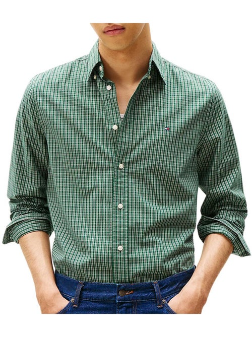 Tommy Hilfiger Flex Poplin Geruit Groen Overhemd voor Heren - Kiabi Tommy Hilfiger Flex Poplin Geruit Groen Overhemd voor Heren - Kiabi