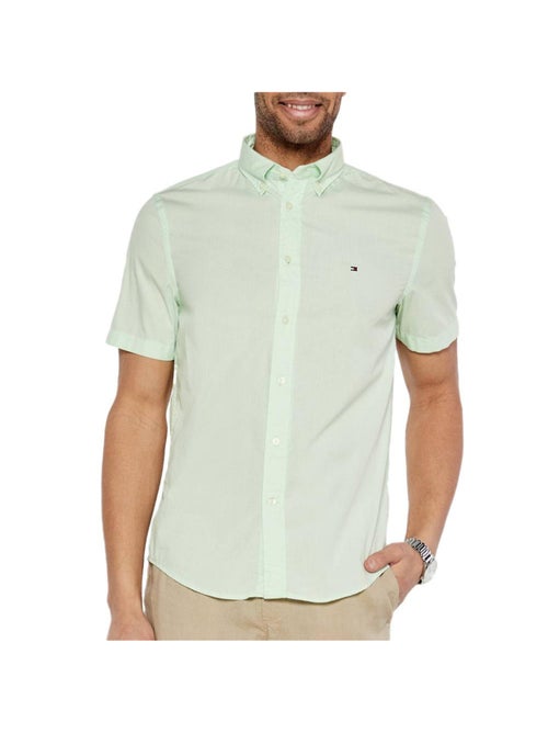Tommy Hilfiger Flex Poplin Groen Herenoverhemd - Kiabi Tommy Hilfiger Flex Poplin Groen Herenoverhemd - Kiabi
