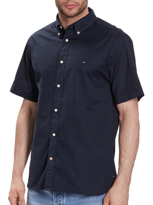 Tommy Hilfiger Flex Poplin Heren overhemd - Marineblauw - Kiabi Tommy Hilfiger Flex Poplin Heren overhemd - Marineblauw - Kiabi