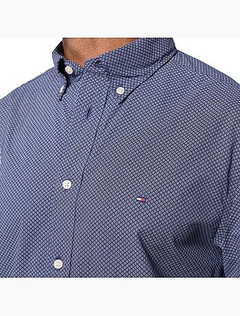 Tommy hilfiger flex poplin lichtblauw heren overhemd