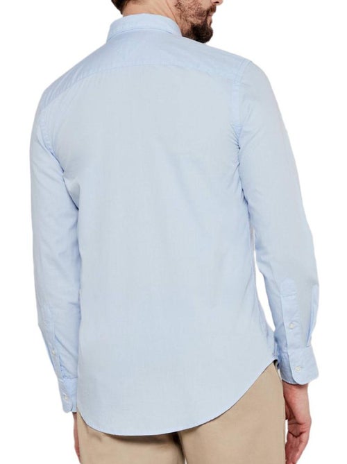 Tommy Hilfiger Flex Poplin Herenoverhemd Blauw - Kiabi Tommy Hilfiger Flex Poplin Herenoverhemd Blauw - Kiabi