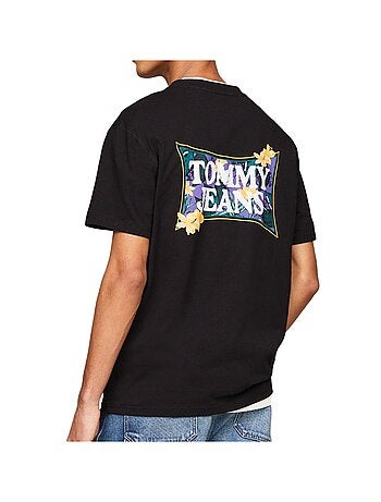 Tommy hilfiger flower power t-shirt zwart voor heren