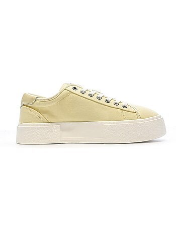 Tommy hilfiger foxing flatform gele dames sneakers