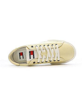 Tommy hilfiger foxing flatform gele dames sneakers
