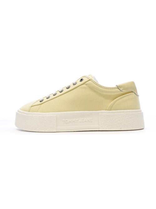 Tommy Hilfiger Foxing Flatform Gele Dames Sneakers - Kiabi Tommy Hilfiger Foxing Flatform Gele Dames Sneakers - Kiabi