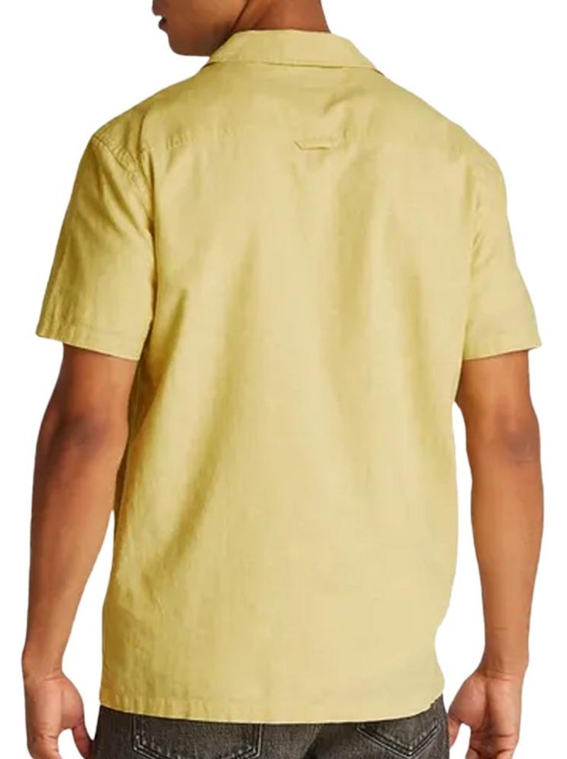 Tommy Hilfiger Geel Linnen Blend Herenoverhemd Aruba Geel - Kiabi