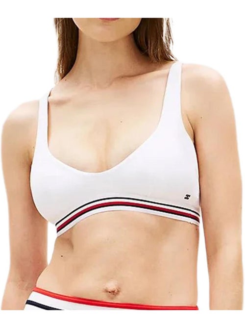 Tommy hilfiger gestreepte witte bikinibovenkant voor dames - Kiabi