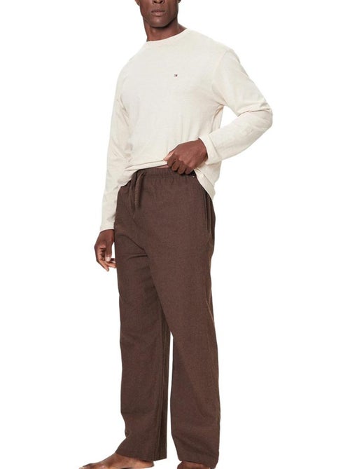 Tommy Hilfiger Heren Flanellen Pyjama Bruin/Beige - Kiabi Tommy Hilfiger Heren Flanellen Pyjama Bruin/Beige - Kiabi