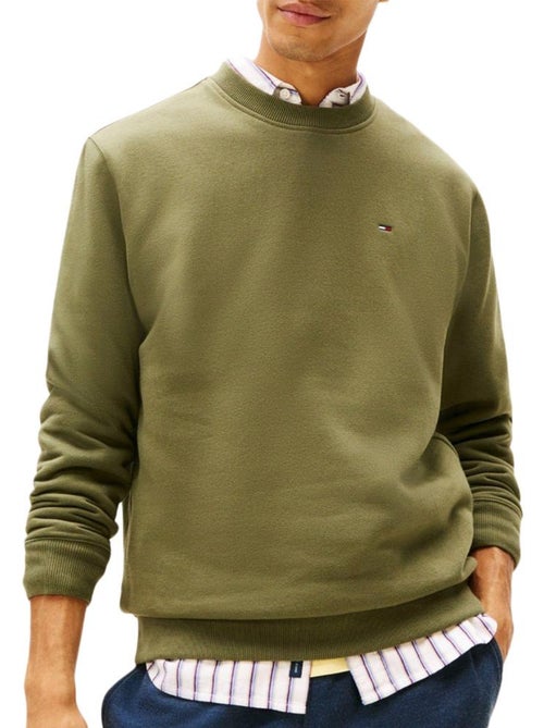 Tommy Hilfiger Heren Groene Sweatshirt Reg Flag Crews - Kiabi Tommy Hilfiger Heren Groene Sweatshirt Reg Flag Crews - Kiabi