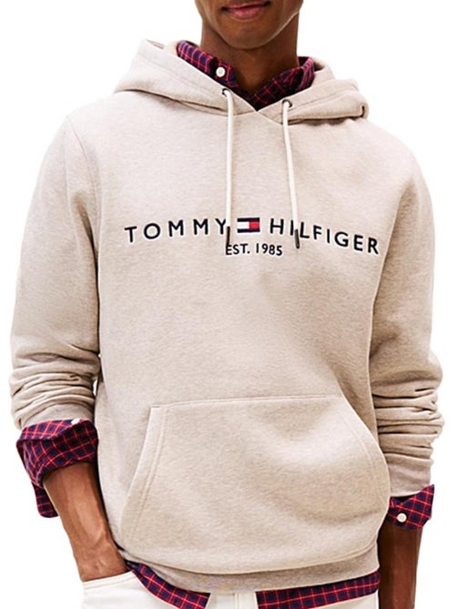 Tommy Hilfiger Heren Hoodie Beige met Logo - Kiabi Tommy Hilfiger Heren Hoodie Beige met Logo - Kiabi