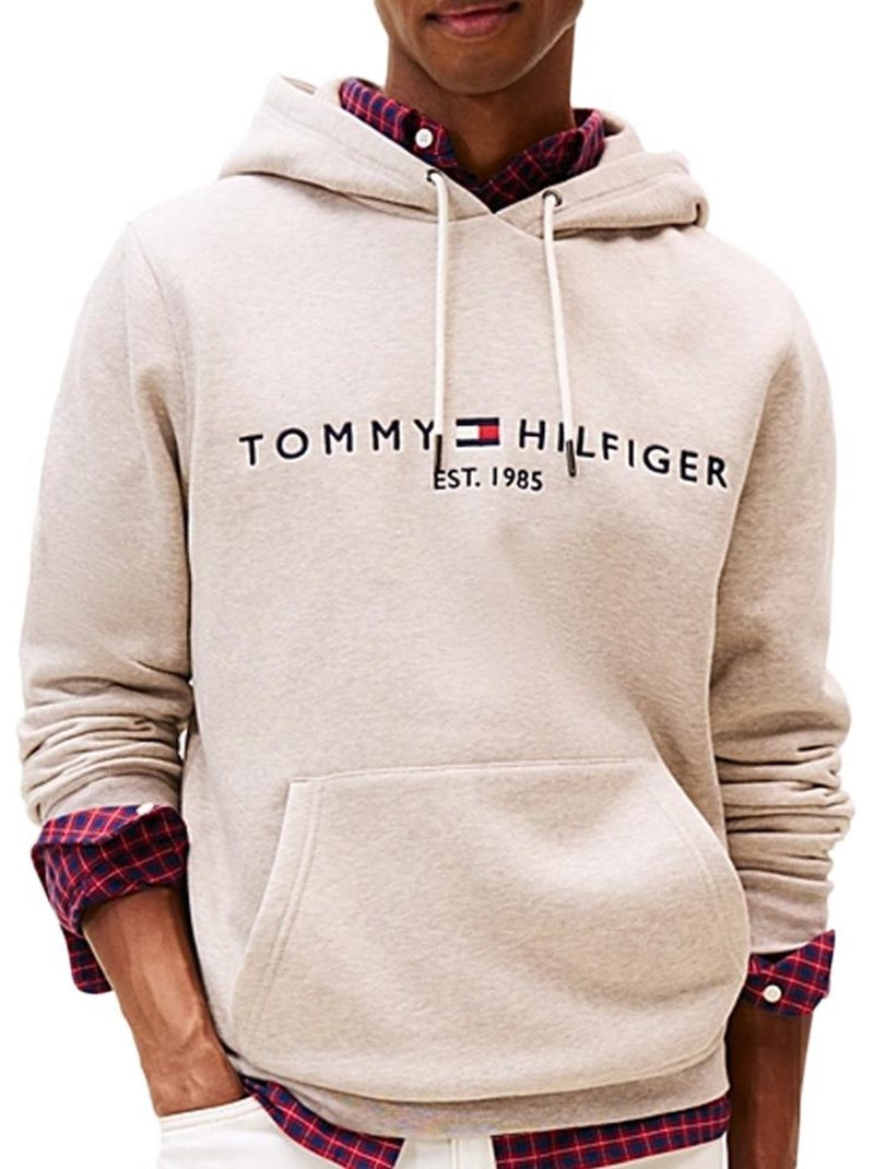 Tommy Hilfiger Heren Hoodie Beige met Logo Beige - Kiabi