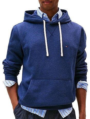 Tommy hilfiger heren hoodie donkerblauw seasonal fleece
