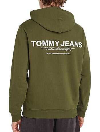 Tommy hilfiger heren hoodie kaki entry grap