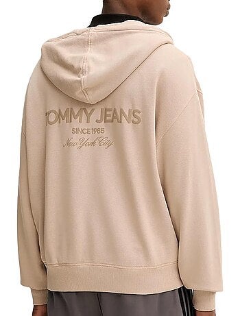 Tommy hilfiger heren zwarte hoodie met rits dm0dm22080