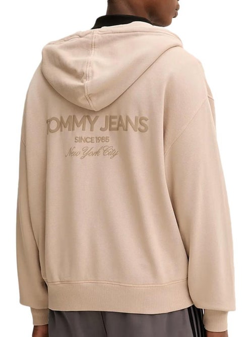 Tommy Hilfiger Heren Hoodie met Rits - Beige DM0DM22080 - Kiabi Tommy Hilfiger Heren Hoodie met Rits - Beige DM0DM22080 - Kiabi